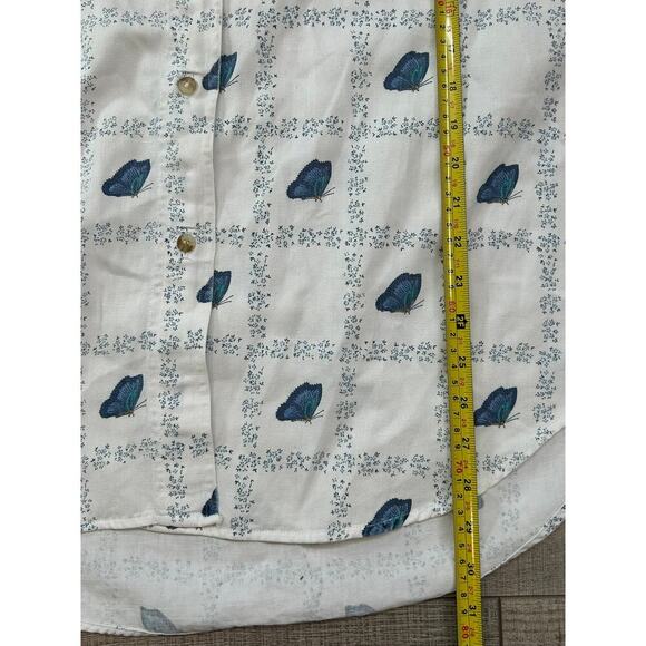 Vintage Quizz Again Butterfly Print Denim Collar Button-Up Shirt – Size L - Picture 6 of 7